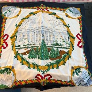 Festive Holiday Scarf with White House Design